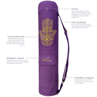 YoZenga kokertas Hamsa Deep Purple, compacte yoga tas met rits voor mat & essentials