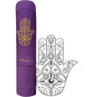 YoZenga kokertas Hamsa Deep Purple, compacte yoga tas met rits voor mat & essentials
