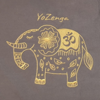 Yogatas Ohm Olifant Stone grey, ruime yoga tas met rits voor mat & accessoires