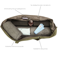 Yogatas Ohm Olifant Olive green, ruime yoga tas met rits voor mat & accessoires