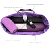 Yogatas Ohm Olifant Deep Purple, ruime yoga tas met rits voor mat & accessoires