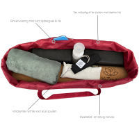 Yogatas Ohm Olifant Ruby Red, ruime yoga tas met rits voor mat & accessoires