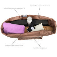Yogatas Ohm Olifant Très Taupe, ruime yoga tas met rits voor mat & accessoires