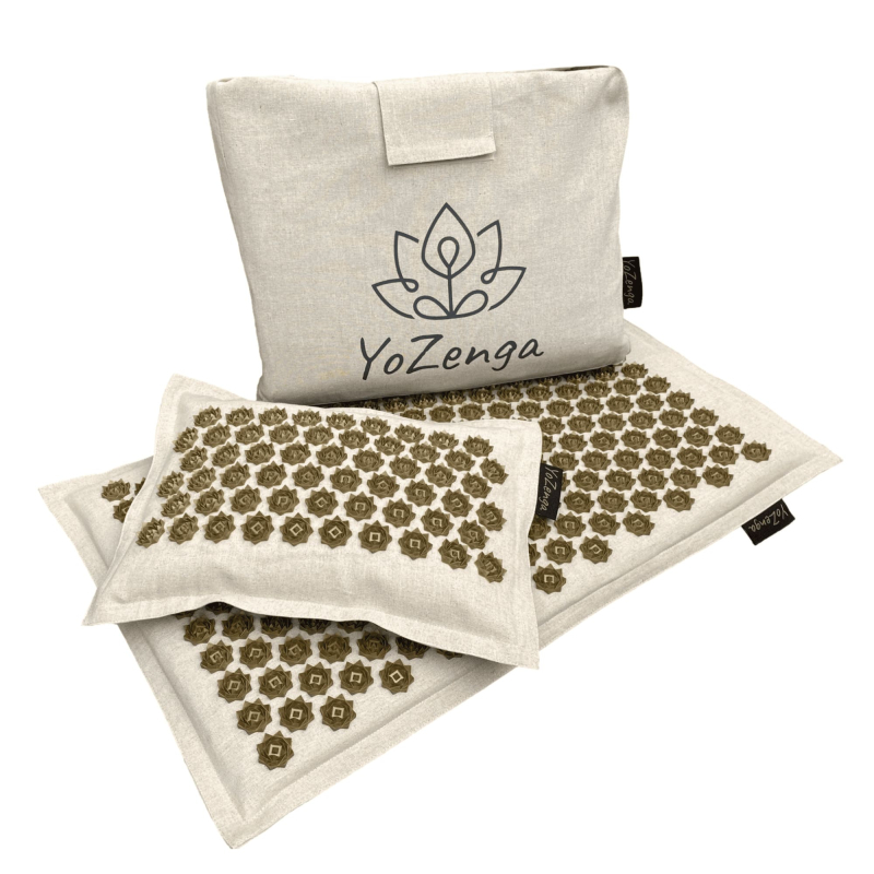 Premium Acupressuur Set Lotus Natural Beige met mat & kussen | YoZenga 