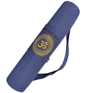 YoZenga yogatas Ohm Indigo Blue met trekkoord