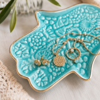 Turquoise Hamsa Hand Jewellery Dish