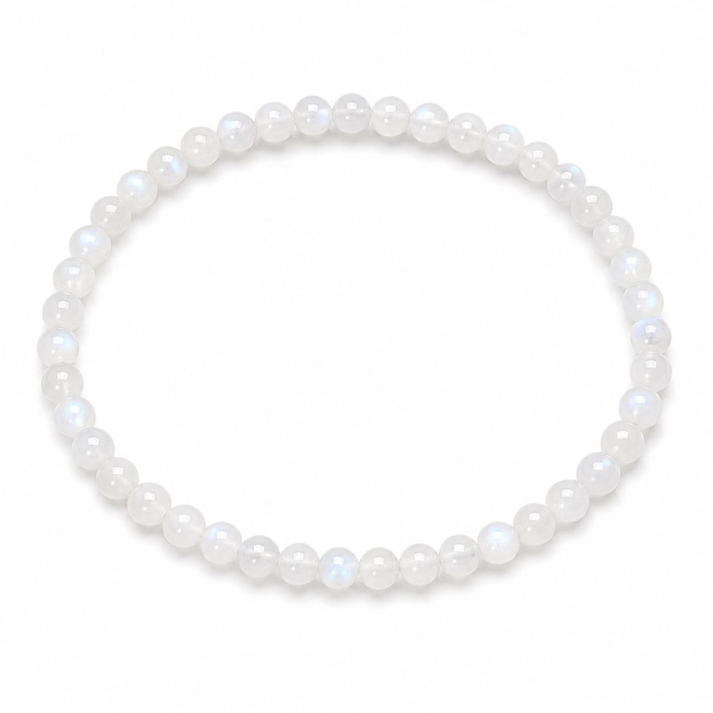 White Moonstone Armband 4 mm – Intuïtie & Innerlijke Balans