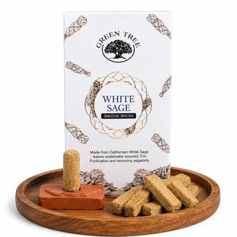 White Sage Smudge Bricks met Keramische Brander – 15 Stuks