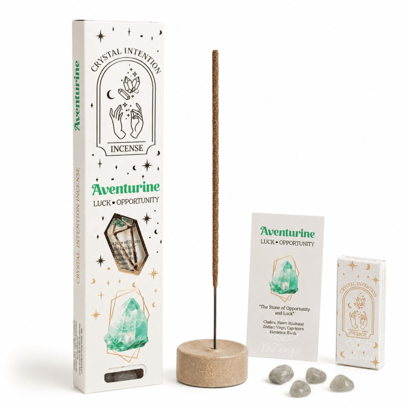 Crystal Intention Wierook Witte Salie – Groene Aventurijn