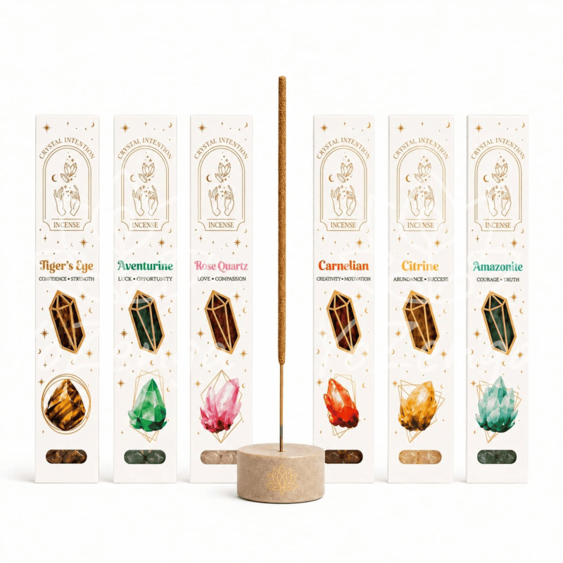 Crystal Intention Wierook Cadeauset – 6 Geuren & Edelstenen